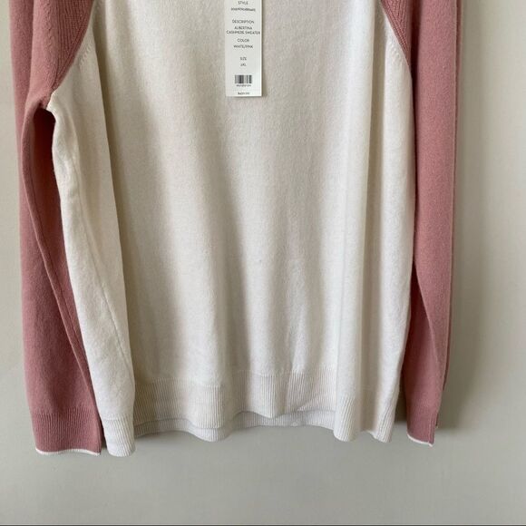 Veronica Beard Albertina Pink/Cream 100% Cashmere Sweater - Picture 9 of 14